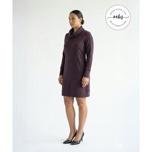Merrell Indira Geometric Cowlneck Double Geo Pocket‎ Mini Dress Purple Women XL